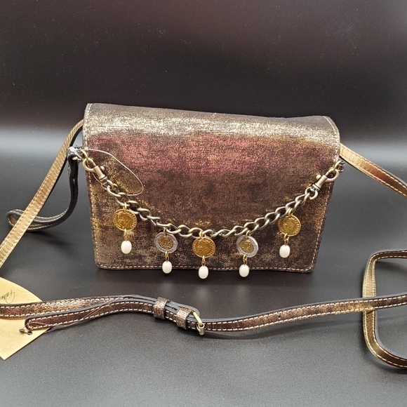 🎁🔥Patricia Nash Metallic Exotic Lizard Lanza - Picture 6 of 14